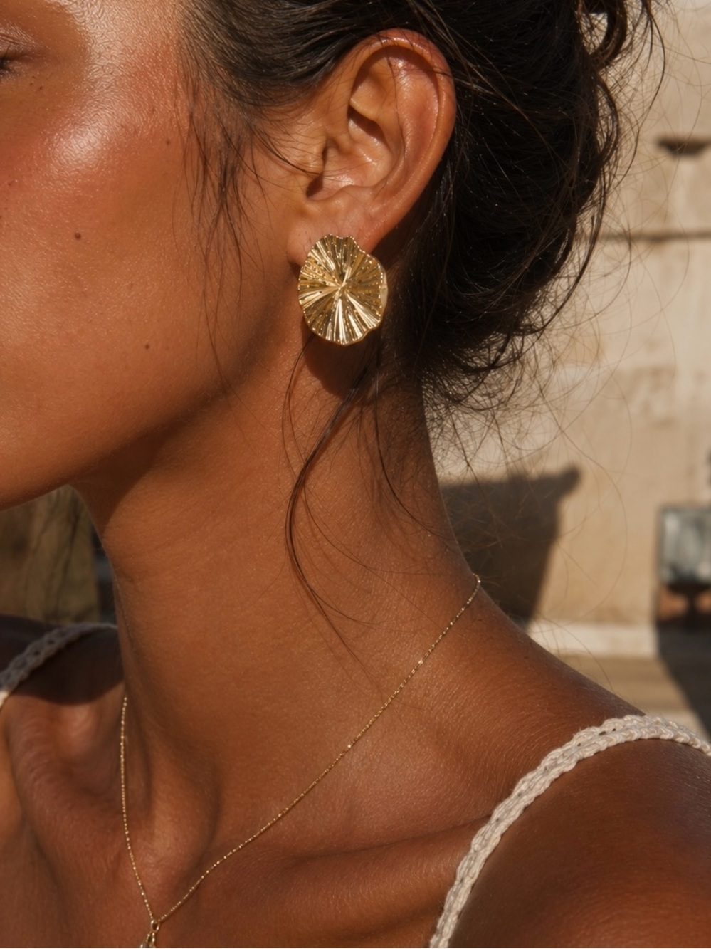 18K Gold Plated Leaf Stud Earrings
